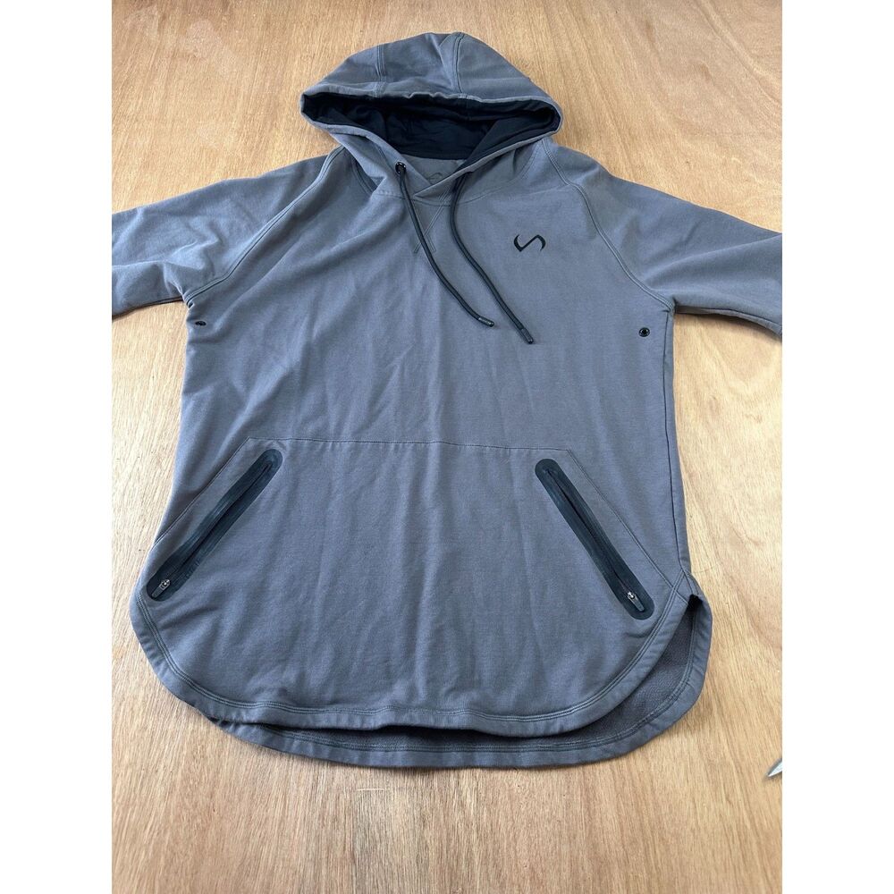 TLF Apparel Mens Hoodie Medium Gray Cotton Stretch Pullover Zip Pockets